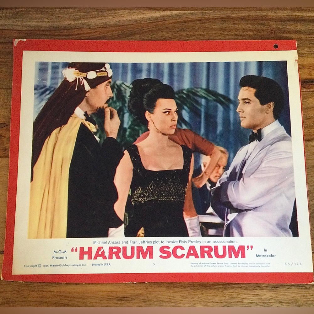 Harum Scarum starring Elvis Presley Lobby Poster Card - 1965 MGM -Good Condition